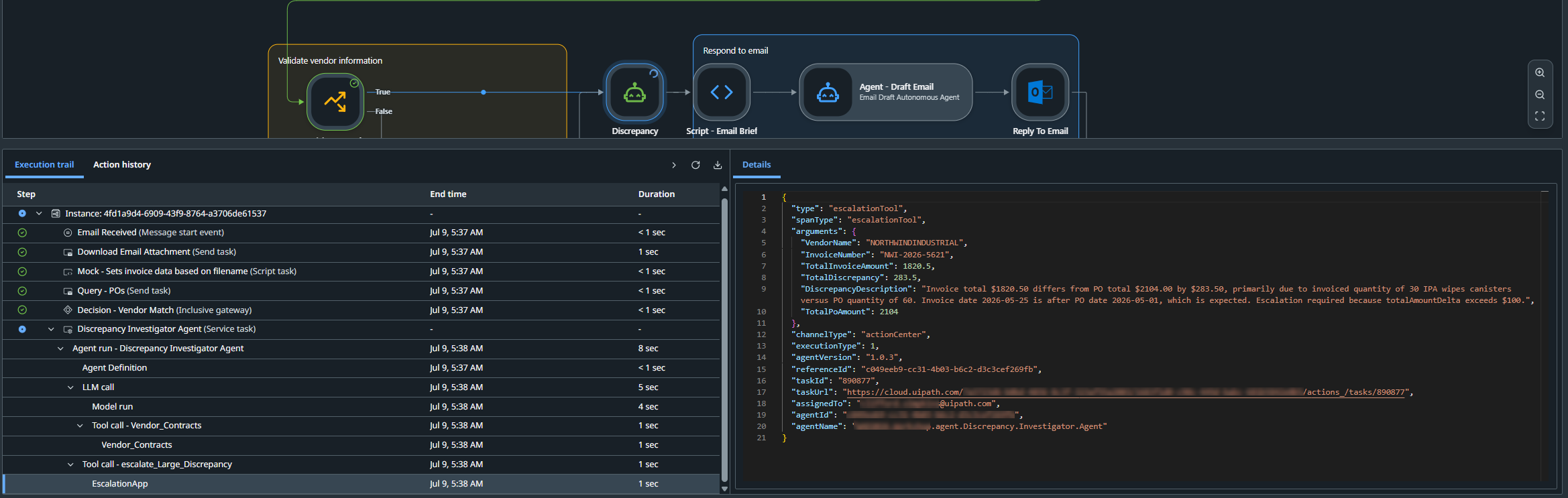 See UiPath Maestro Flow trace in action