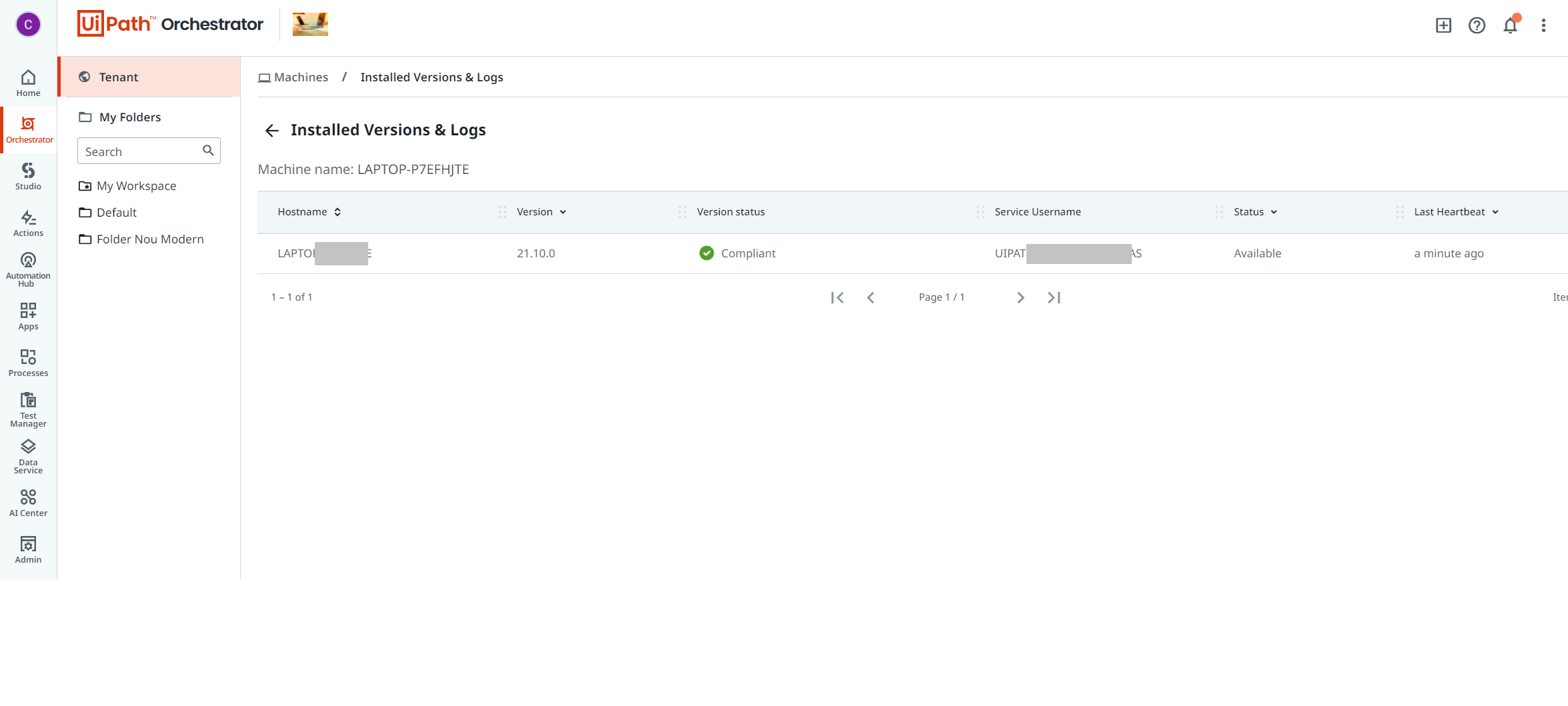 Machine policy status orchestrator