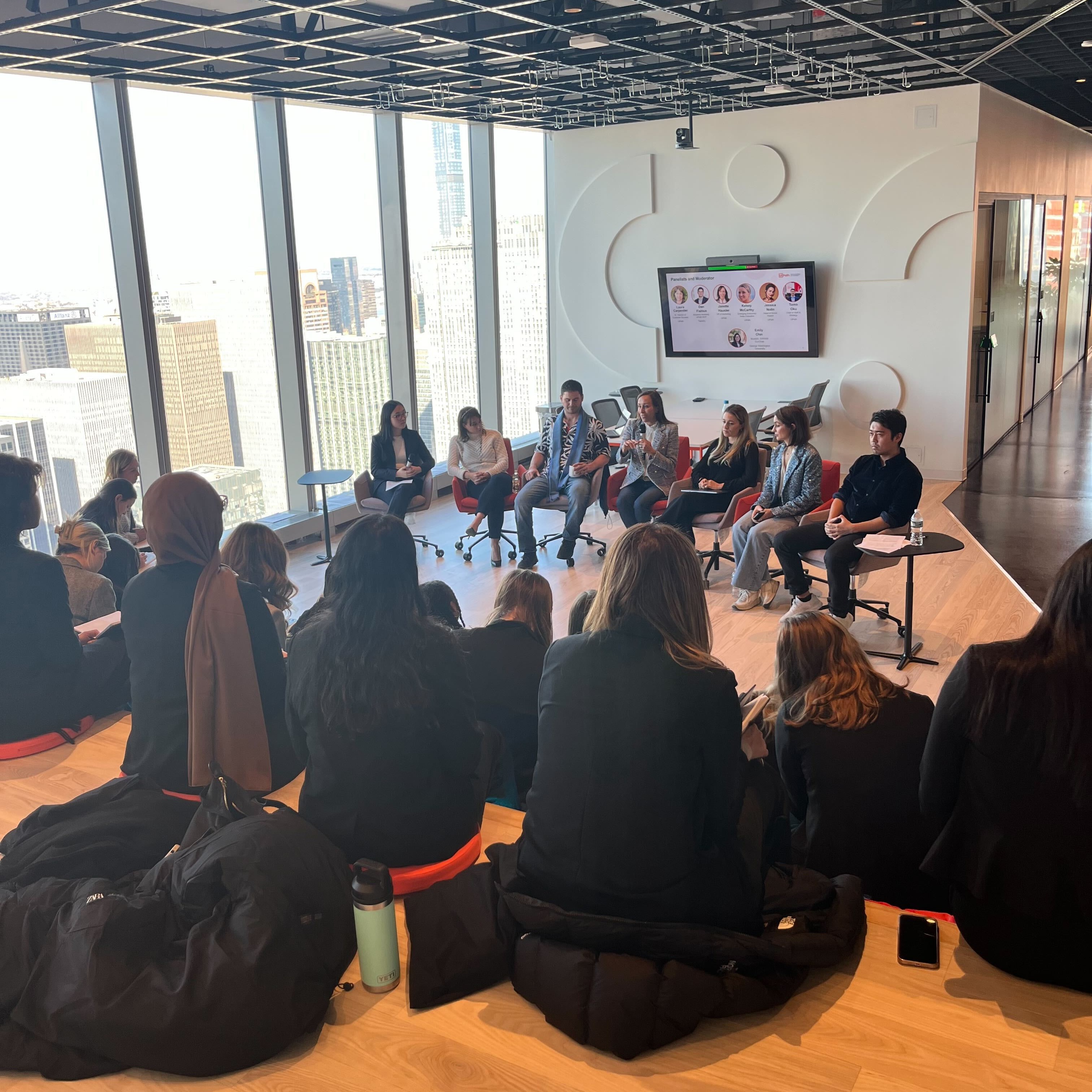 A group photo of GWWIB students visiting UiPath