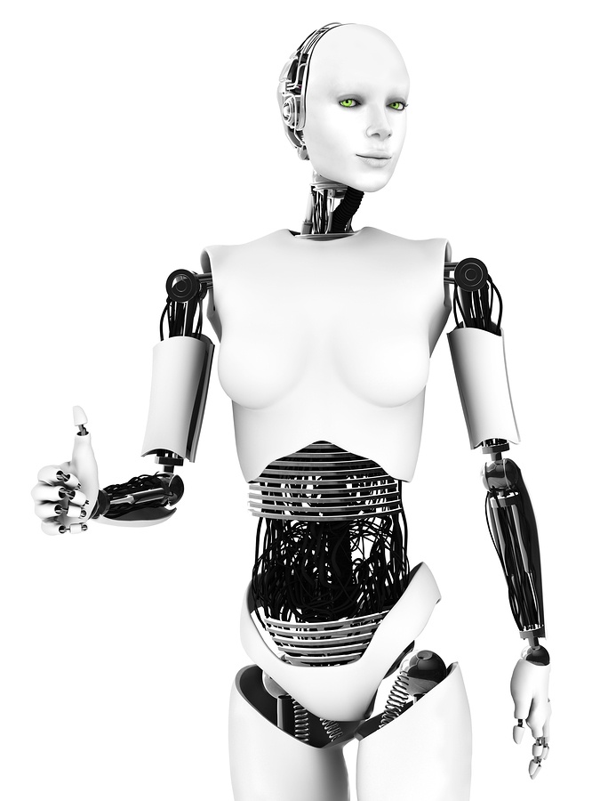 bigstock Robot Woman Doing A Thumbs Up  87427856