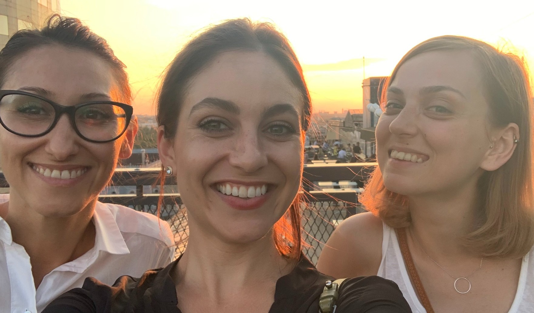 a selfie of Jessica Nolin and two of her UiPath colleagues