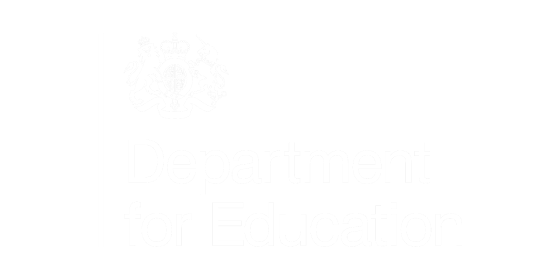 The Department for Education (DfE) Logo White