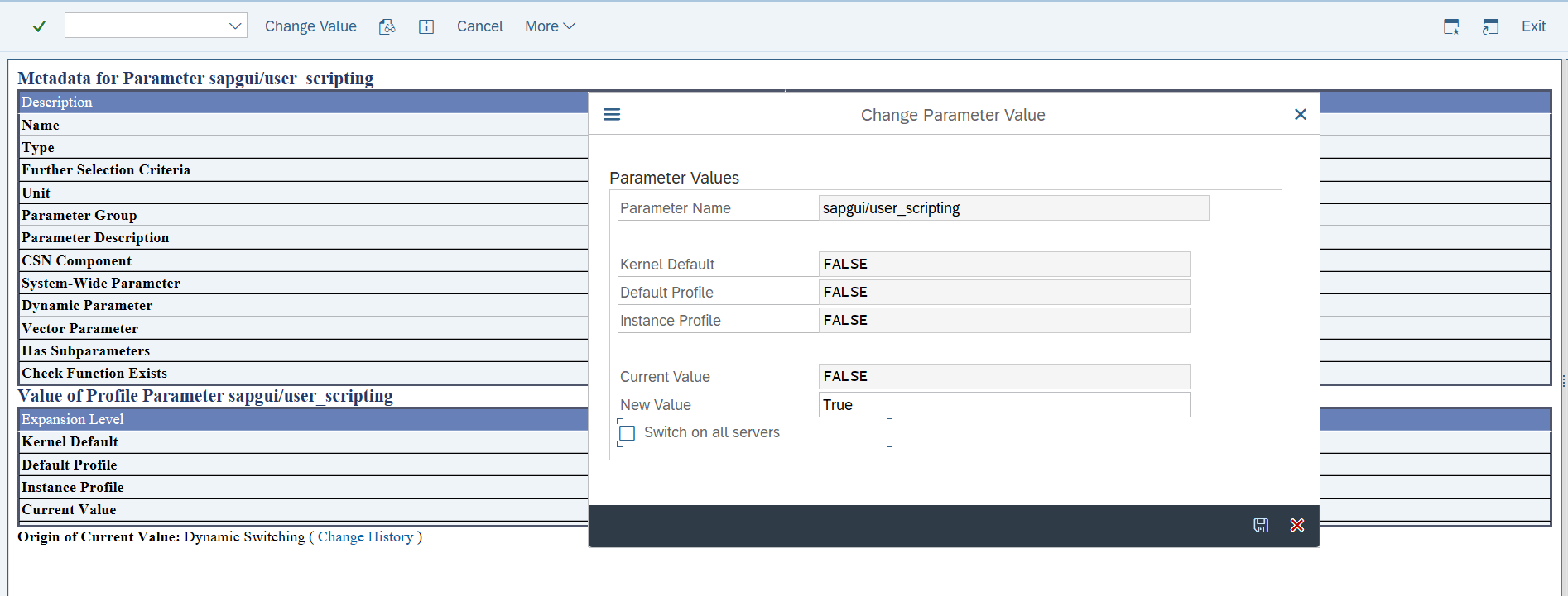 RZ11 Change Screen