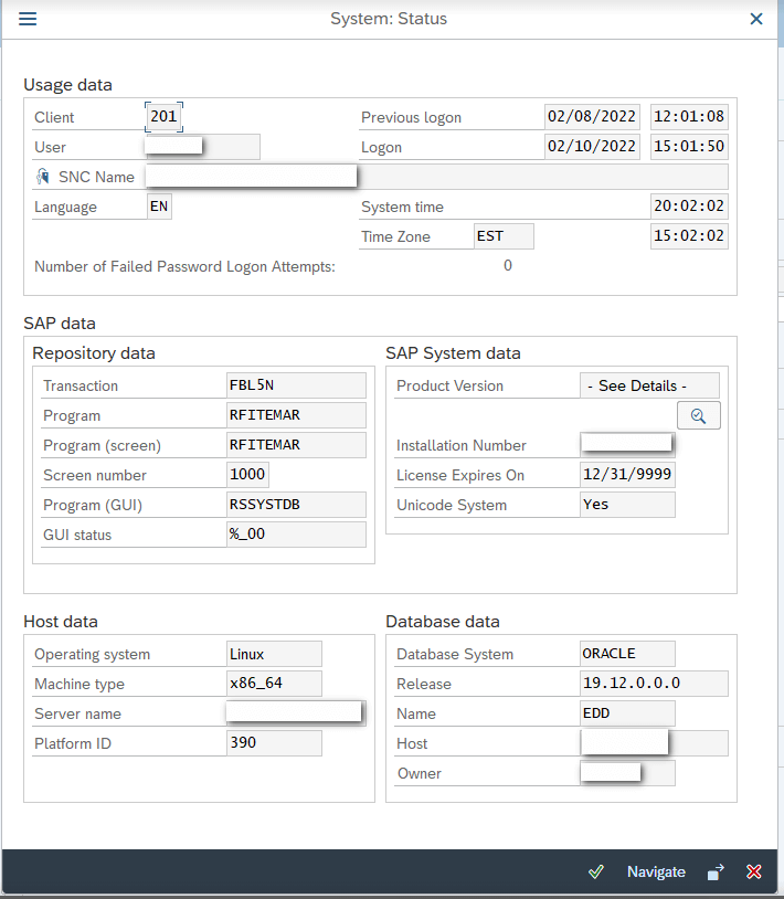 SAP Tcode System Status-1