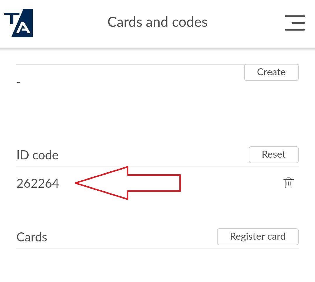 Type your ID code on the printer screen to log in.