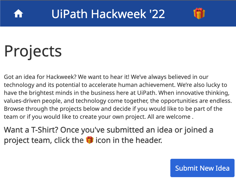 UiPath hackweek 2022 portal on UiPath Apps