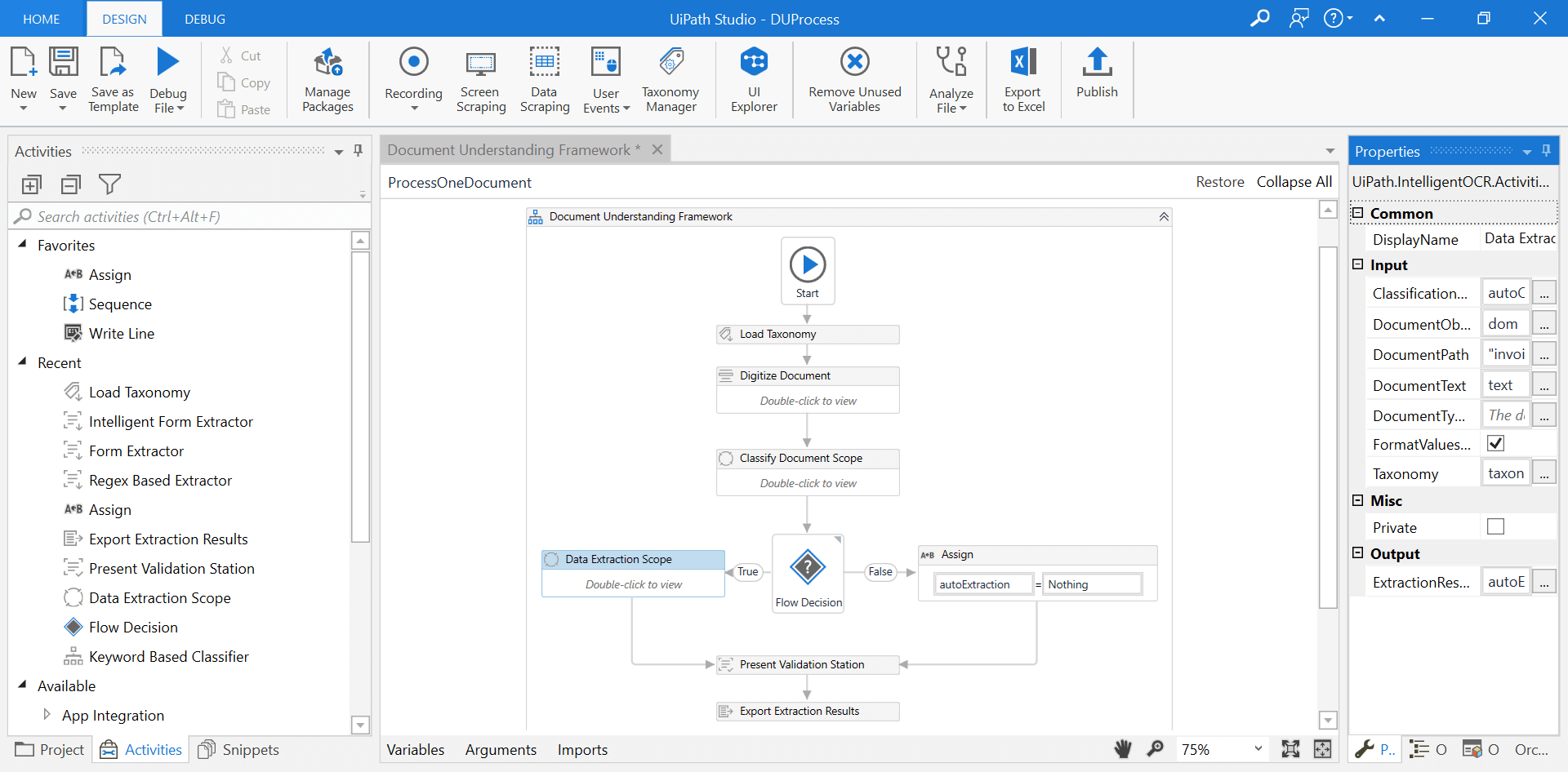 uipath studio document understanding process