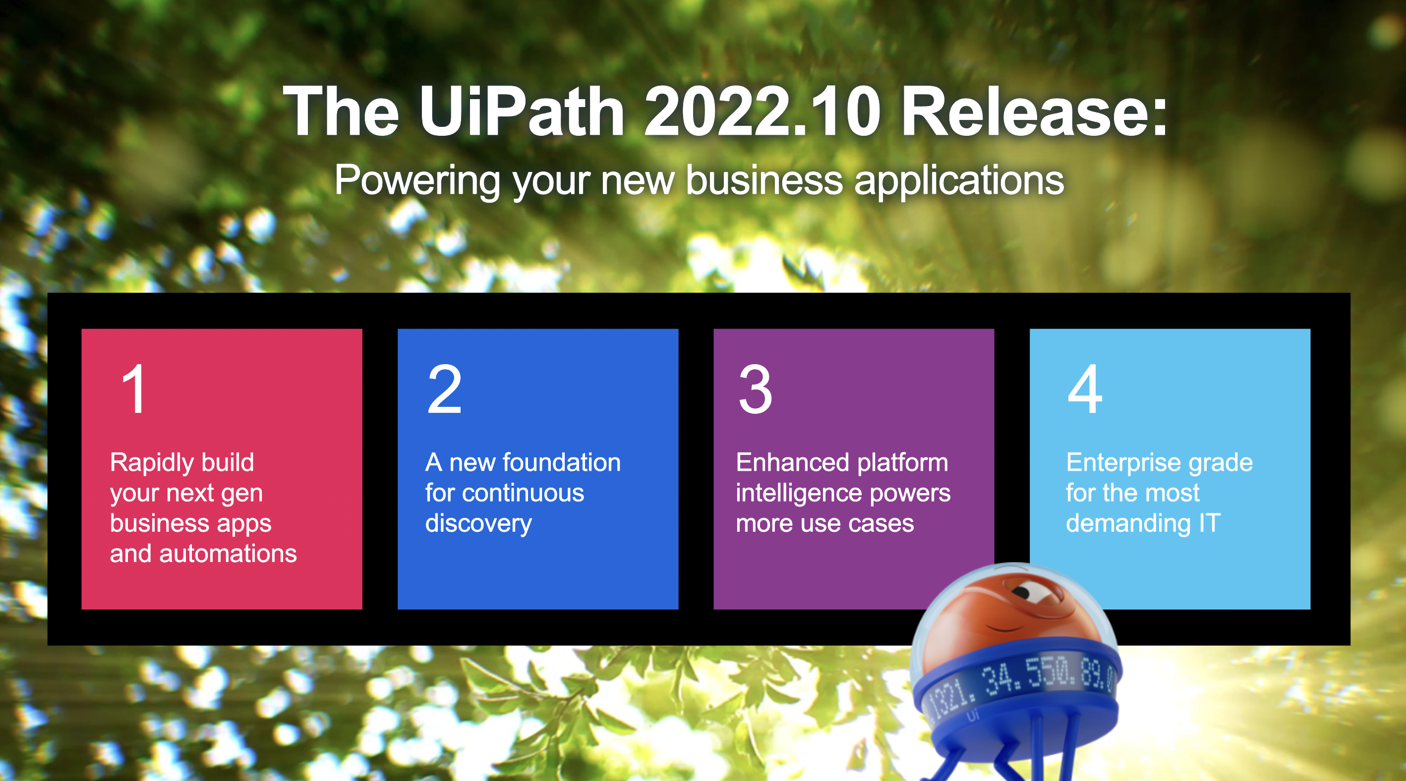 The UiPath 2022.10 release steps 1 to 4 image