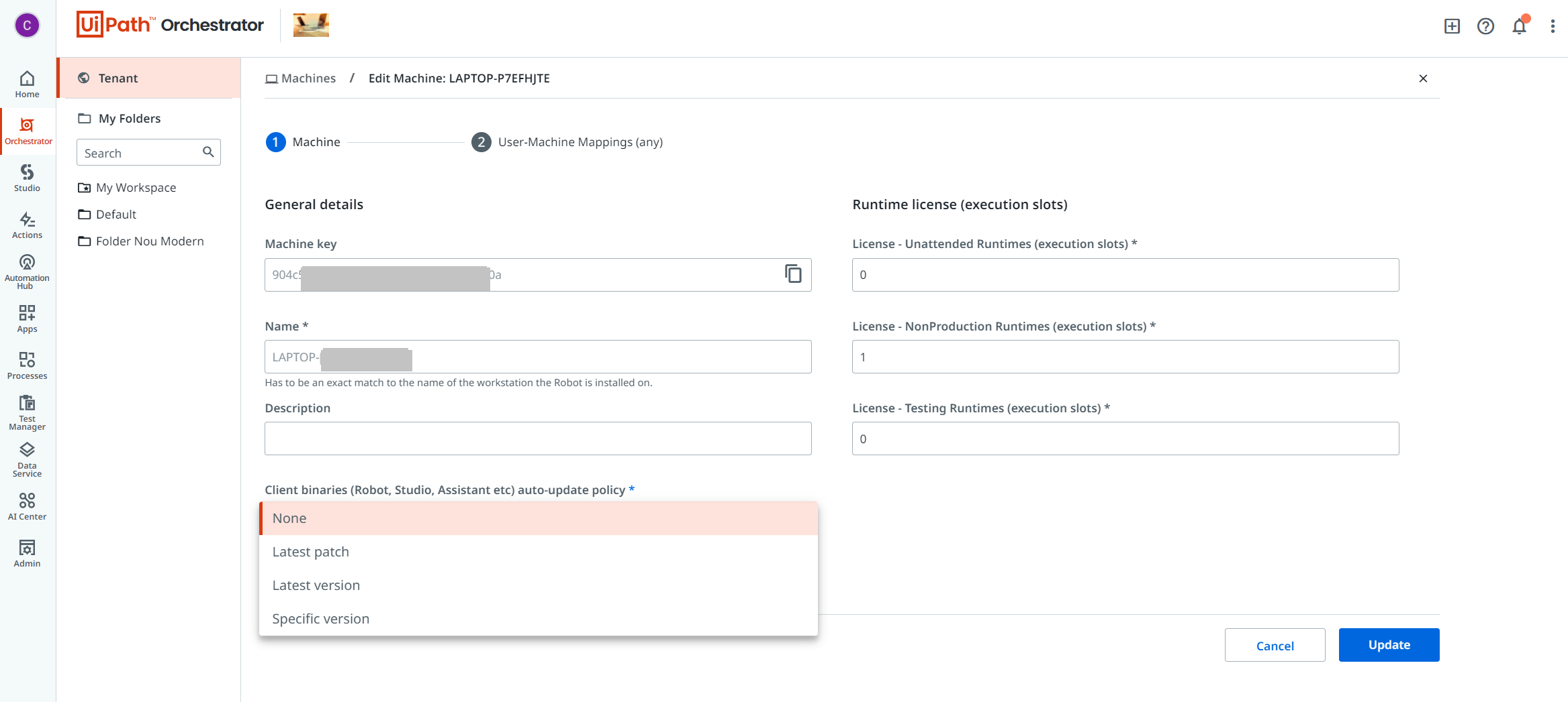 Machine policy orchestrator