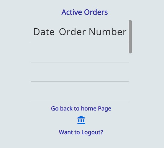 Active Orders Page