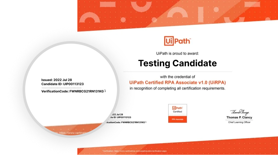 Testing candidate