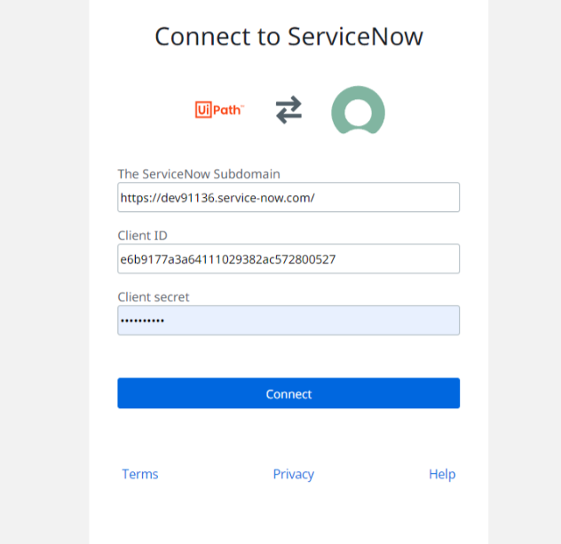 servicenow-application-integration-services-setup-window