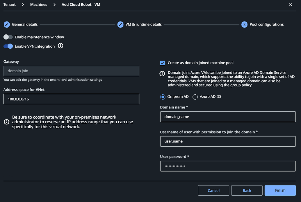 Automation domain join 2023.10 screenshot