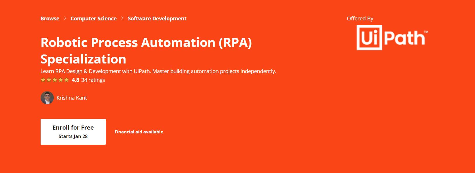 Robotic Process automation (RPA) Specialization 