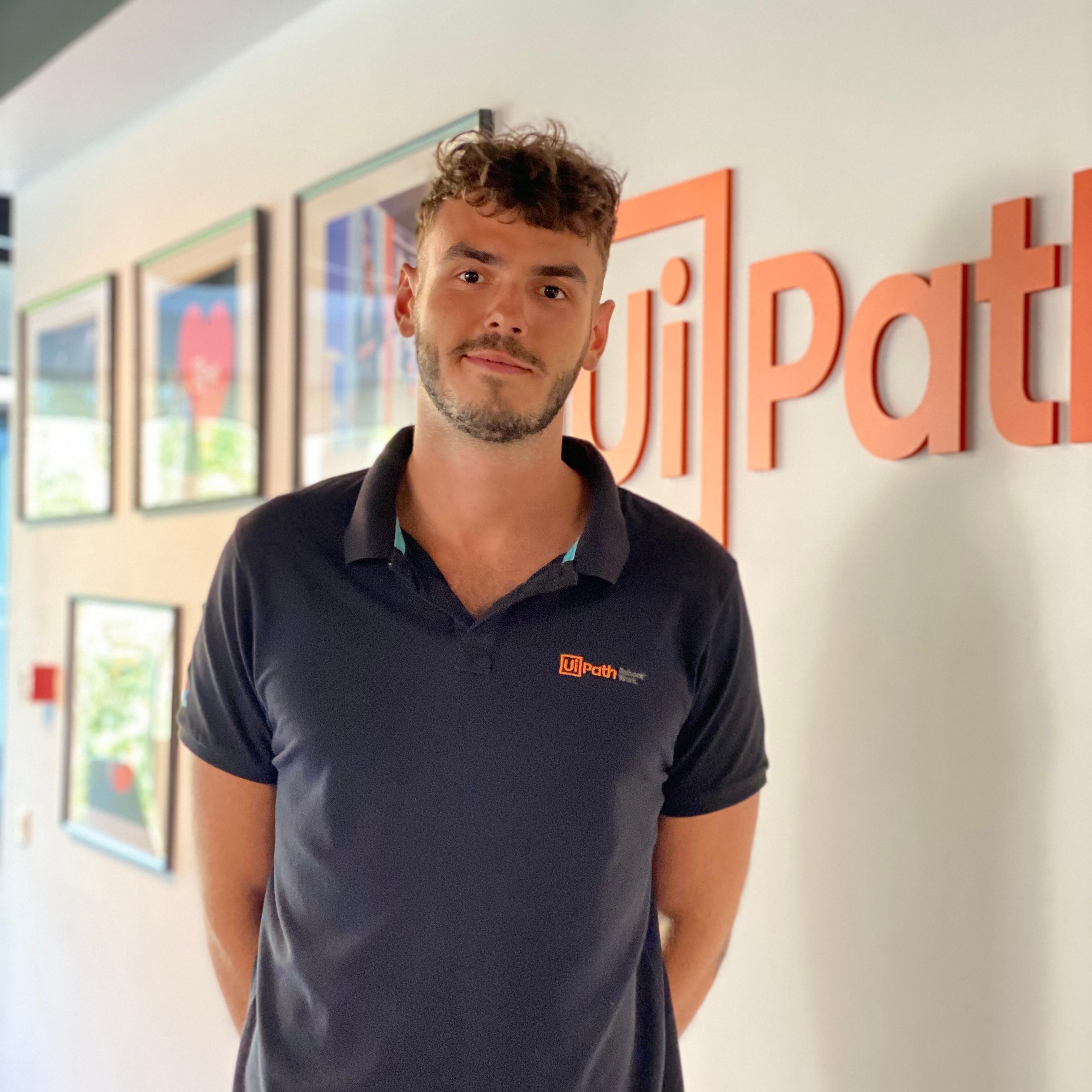 UiPath Intern Bogdan at the office