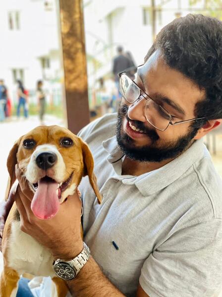 a photo of Aayush Arora and his dog