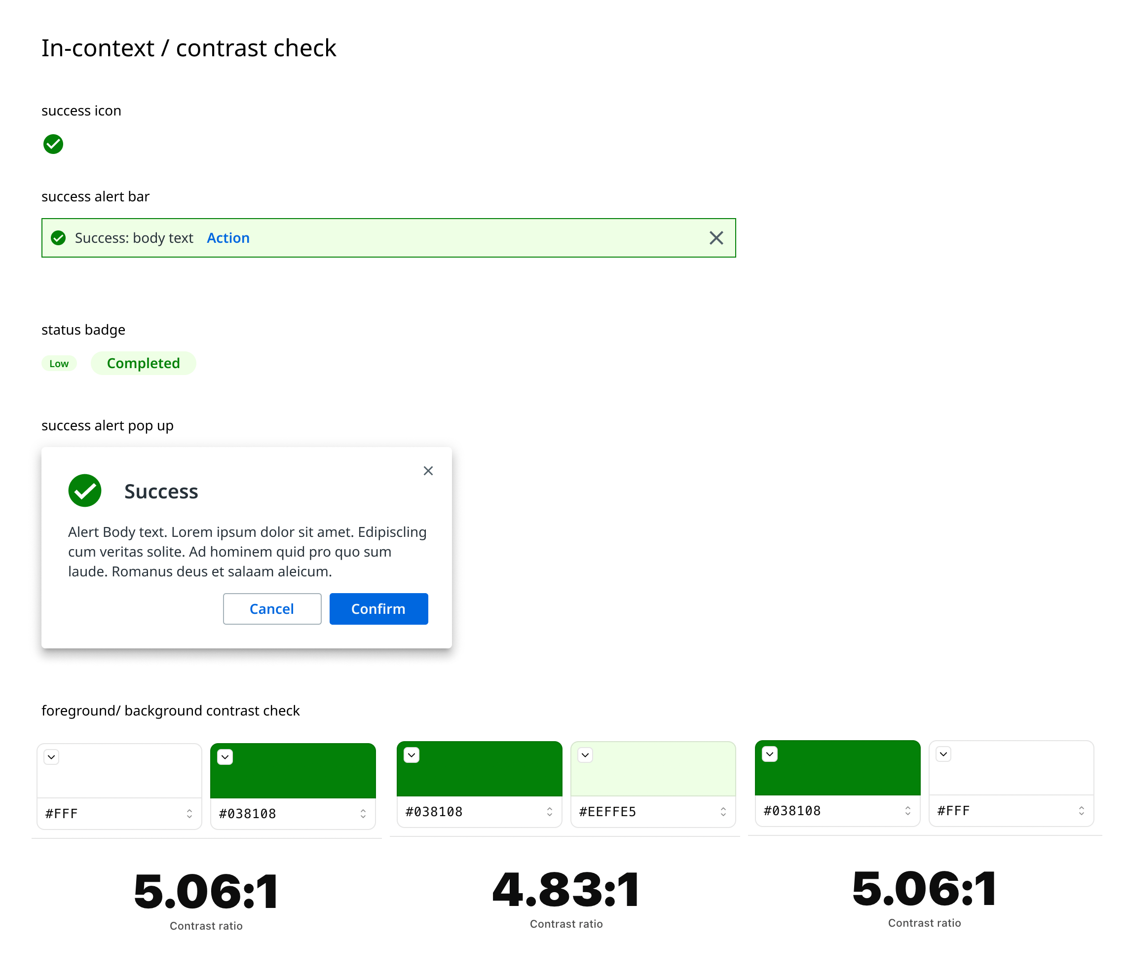 Image exemplifying a successful contrast check for a UiPath component