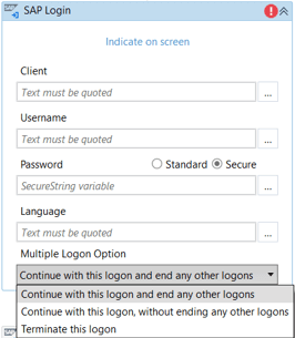 UiPath Multiple Logon Option