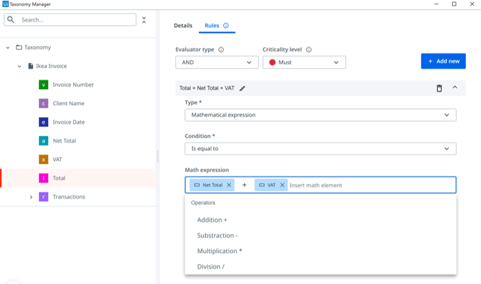 UiPath Document Understanding taxonomy manager 2023.4 release