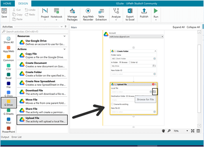 Add upload file activity