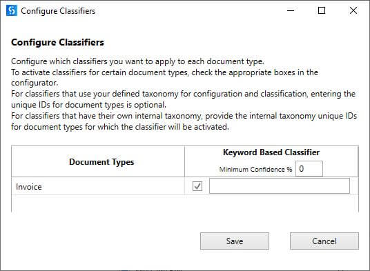 configure classifiers