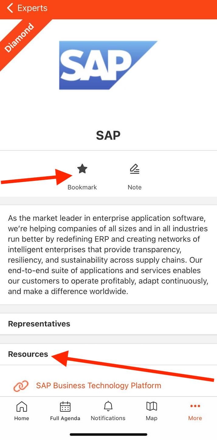screenshot SAP in UiPath FORWARD VI conference app