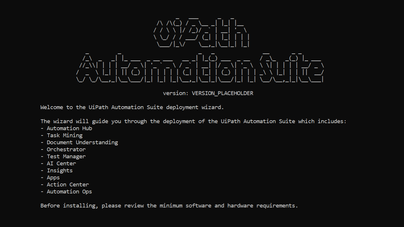 linux install wizard uipath automation suite