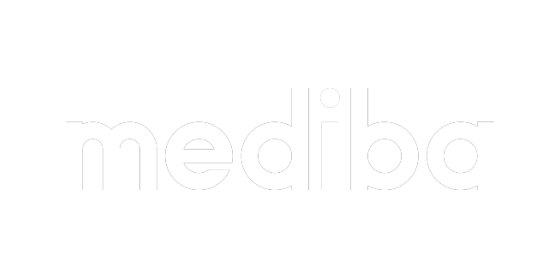 mediba white logo