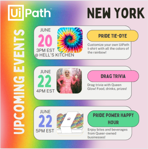 a screenshot of the Pride activities calendar in the US