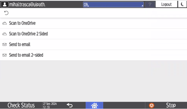 Select your desired option, either email or OneDrive as destination