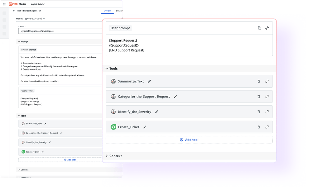 Solutions - Technology - Models (April 2025) - use cases - UiPath Agent Builder