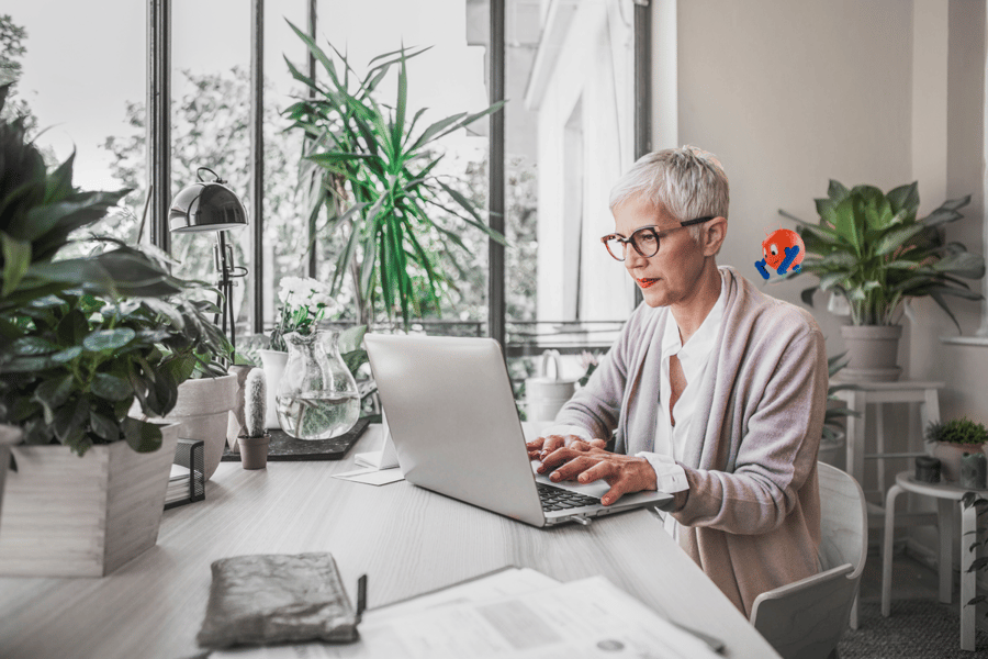 woman using a laptop