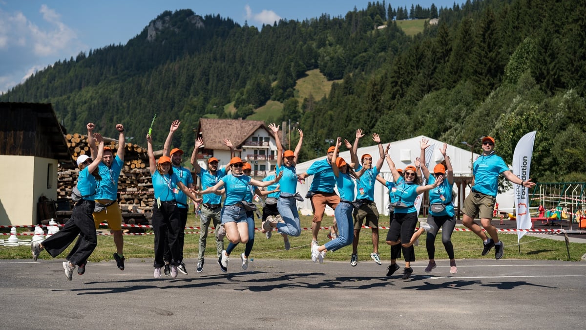 Group photo of UiPath volunteers.