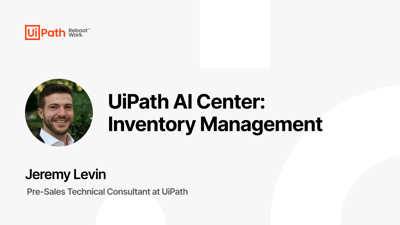 UiPath AI Center: Inventory Management
