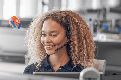 customer service agent with a headset