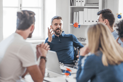 people sitting and talking