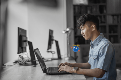 student with laptop