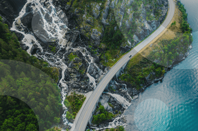 winding road mountainside