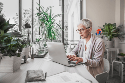 woman using a laptop