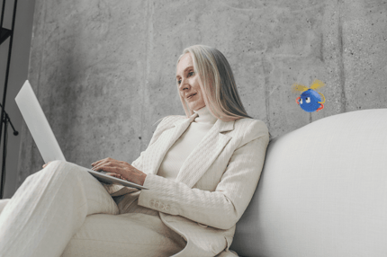 woman using a laptop