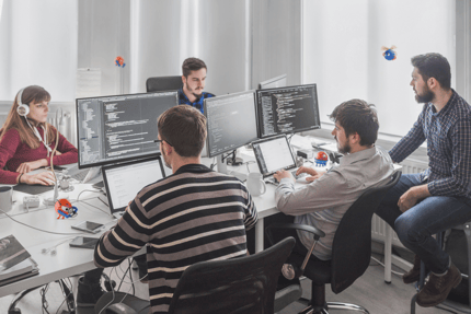 group pf people in an office