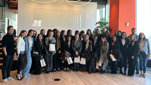Group photo of George Washington Women in Business visiting UiPath